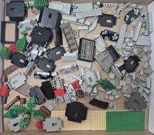 Vintage Lego Parts Pieces Lot Specialty Castle Grey & Black Walls Rock Panels