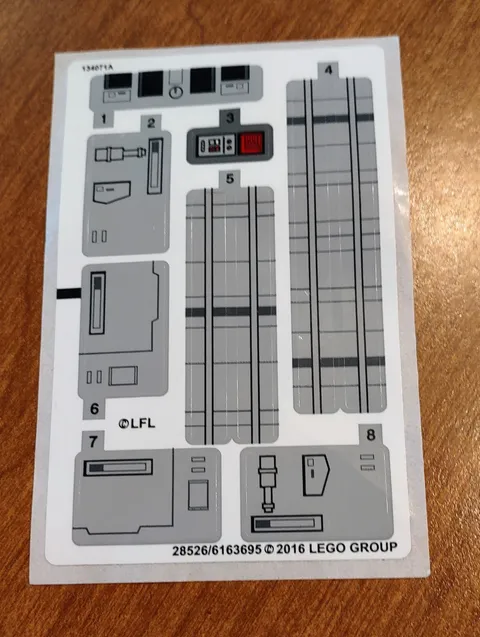 LEGO 75154 - Star War - TIE Striker - STICKER SHEET
