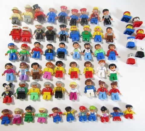 Lego DUPLO Huge Lot of 63 People Figures Grandma Grandpa Children Boy Girl