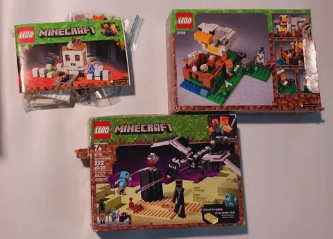 LEGO Minecraft The Chicken Coop 21140 The Skull Arena 21145 The End Battle 21151