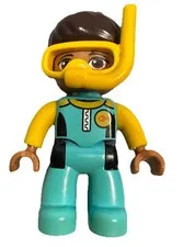 Lego Duplo Figure Scuba Diver Women Snorkel Mask Lady Ocean Set Submarine