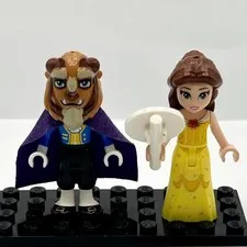 New LEGO Disney Princess Minifigures Belle & Beast (dp126 dp127) 43196 Mini Doll