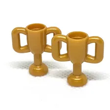 LEGO Parts - Pearl Gold Minifigure, Utensil Trophy Cup Small - No 10172 - QTY 2