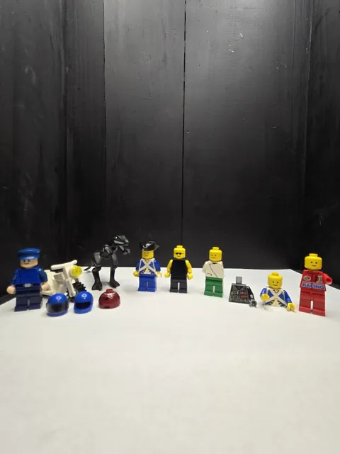 Vintage LEGO Minifigure Parts Lot Horse Motorcycle Pirate Police Racing