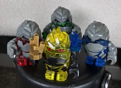 LEGO Minifigs Power Miners Rock Monster Combustix, Boulderax, Meltrox, Glaciator