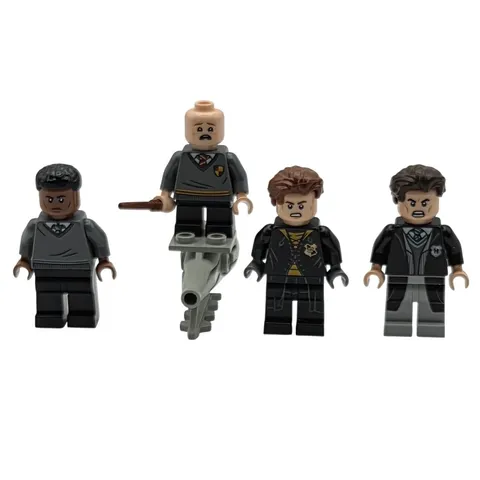 Lego Harry Potter Minifigures Lot Of 4 With 1 Rocket Engine Piece & 1 Wand VG