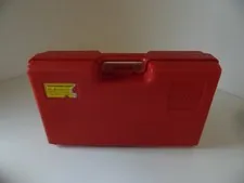 Lego 17x10x5 Carry Case Red Plastic Made in USA Interlego with legos