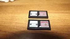 Lego Seasonal Tile, black white and red, Smooth Tile Lot of 2