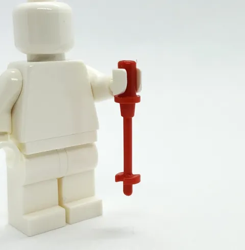 Lego Prototype Red Ski Stick Pole Piece Misprint Error Rare as SDCC NYCC!