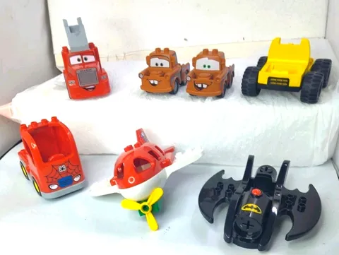 7  Lego Duplo Vehicles Batman Airplane  Spiderman Semi Truck Large Car Lot