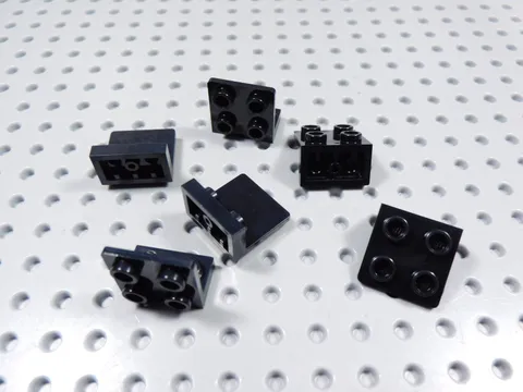 LEGO Lot of 6 Black 1x2-2x2 Inverted Brackets BF