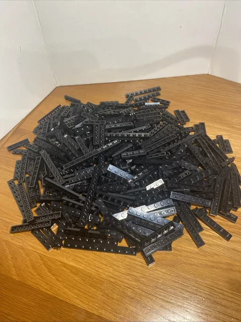 LEGO LOT D  (400) BLACK  PLATES  1X3 1X4 1X6 1X8 1X10