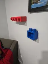 Wooden lego shelfs, Yellow, Green, Red, Blue 