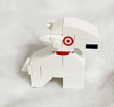 Target, LEGO Bullseye Dog Brick Version Figure, 2010, No Red Base Brick