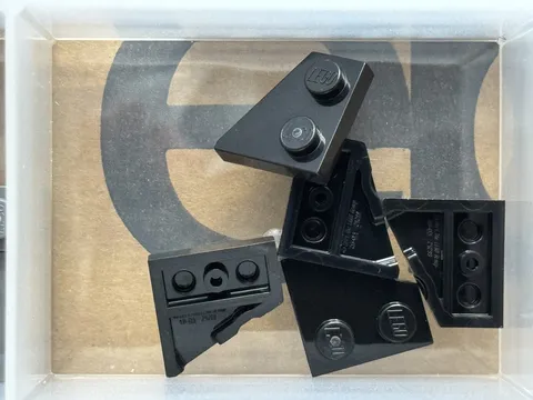 LEGO Parts - Black Wedge, Plate 2 x 2 Left - No 24299 - QTY 5