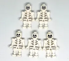 Lot 5 LEGO minifigs Classic White Skeleton Grinning Halloween Castle Pirates