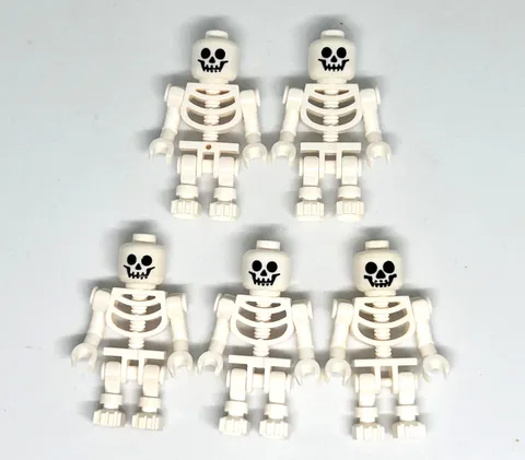 Lot 5 LEGO minifigs Classic White Skeleton Grinning Halloween Castle Pirates