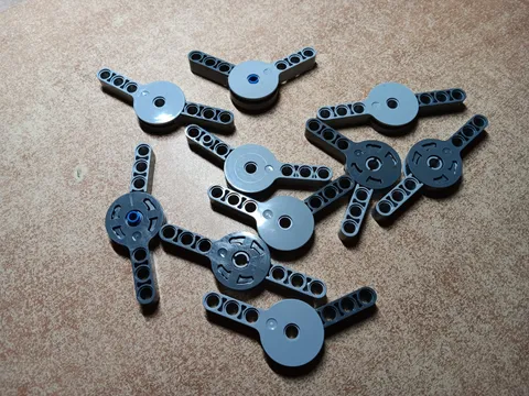 LEGO LOT 10 TECHNIC ROTATION JOINT DISC ASSEMBLY 3L LIFTARM THICK GRAY 44225