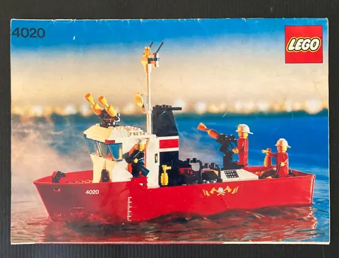 Vintage 1987 Lego 4020 Fire Fighting Boat Instruction Manual Only