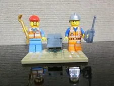 Lego Minifigures Mini Figures Construction Wokers Lot Of 2 Crowbar & CB