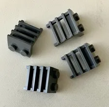 Lego 4x NEW Plate 1x2 Modified w/ Ladder DARK BLUISH GREY #31593/4175