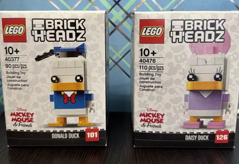 LEGO BrickHeadz Disney Donald Duck 40377 & Daisy Duck 40476 New in Sealed Box