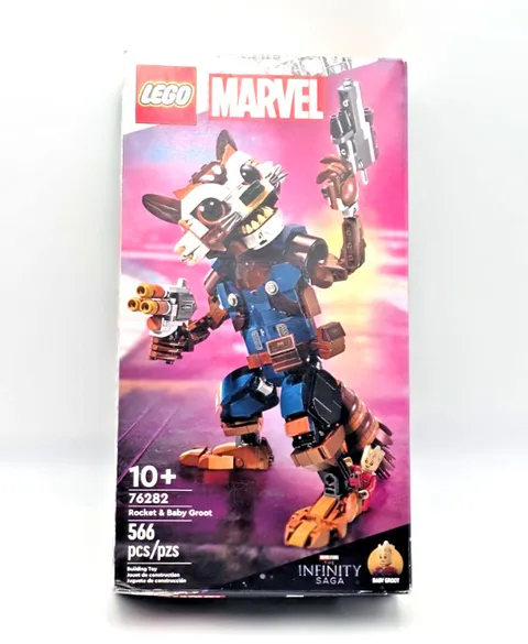Lego Marvel Guardians Of The Galaxy Rocket Raccoon W Baby Groot 76282 New Sealed