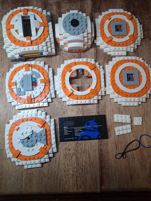 Par Lego Partial Build 75187 BB-8 Used Incomplete Missing Many Pieces Nameplate