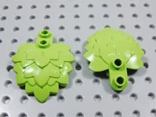LEGO Lot of 2 Lime Green 1x2 Rounded Plate w/ Layered Leaves Plant Minifig BG