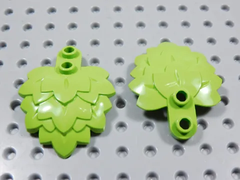 LEGO Lot of 2 Lime Green 1x2 Rounded Plate w/ Layered Leaves Plant Minifig BG