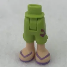 LEGO 92251c00pb02 Lime Mini Doll Hips & Trousers Cropped W/ Magenta Butterflies