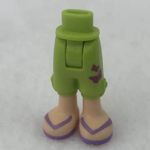 LEGO 92251c00pb02 Lime Mini Doll Hips & Trousers Cropped W/ Magenta Butterflies