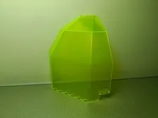 Lego 2409 Panel 10 x 10 x 12 Quarter Dome Trans Neon Green Mega Core. WORN.
