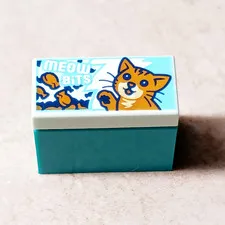 New LEGO Goldfish Cat Snacks Printed Food Brick Cap Orange Kitty Happy Food Part
