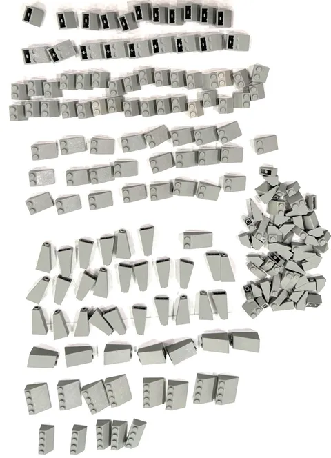 LEGO Gray Bulk Slopes Wedges Lot Approx 185pcs Wings Roof Pieces Star Wars MOC