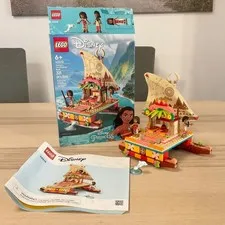 LEGO Disney Princess Moana Wayfinding Boat 43210 100% Complete w/ Manual & Box