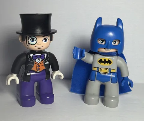 Batman & Penguin Lego Duplo DC Comics Lot Of 2 Action Figures Minifig