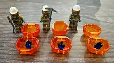 3 Lot LEGO City Volcano Explorers with Rocks & Gems Minifigures 60124