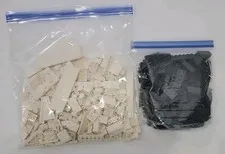 Lego Blocks, Random Sizes, White And Black, 1.3 lbs