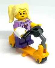 Lego Scooter Girl Minifigure -w/ Pigtails & Cast - City Characters