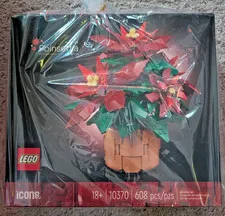 LEGO Icons 10370 Botanical Poinsettia 608 pcs Christmas Flower NEW SEALED