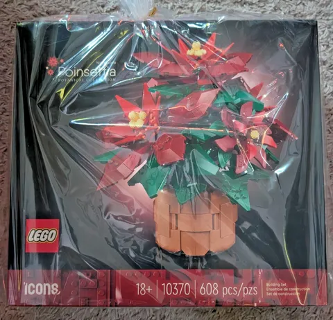 LEGO Icons 10370 Botanical Poinsettia 608 pcs Christmas Flower NEW SEALED