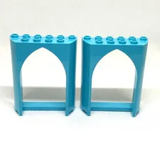 LEGO Parts - Medium Azure Panel 2 x 6 x 6 with Pointed Arch - No 35565 - QTY 2
