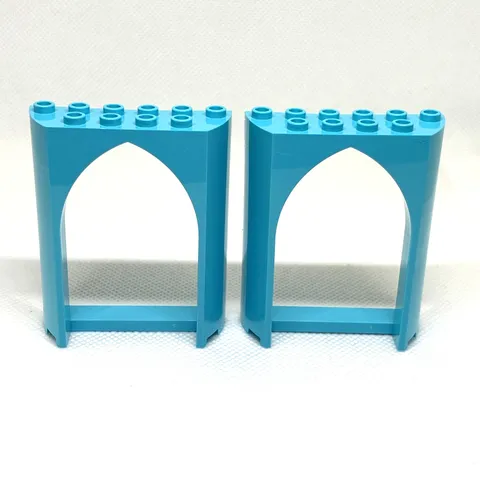 LEGO Parts - Medium Azure Panel 2 x 6 x 6 with Pointed Arch - No 35565 - QTY 2