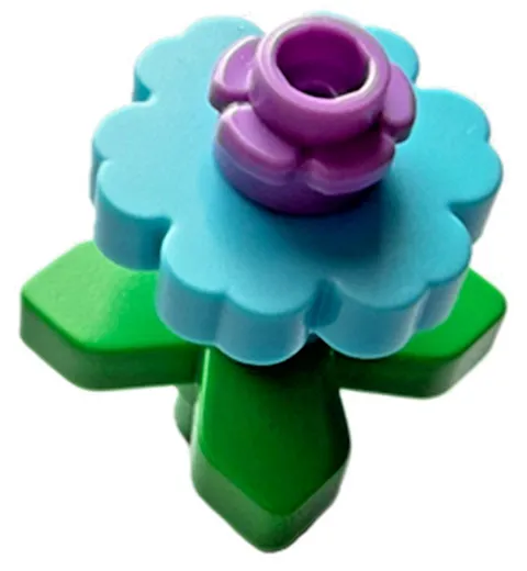 Lego NEW Lavender /Turquoise FLOWER on Green LEAF Plant Garden Patch Part D816