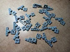 LEGO BULK LOT OF 21 LIGHT BLUISH GRAY 2X2 TOW BALL AND 1X4 SOCKET PLATES