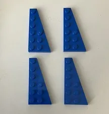 LEGO 4x NEW Pieces Plate 3x6 w/ Angle/Wedge Right BLUE #54383