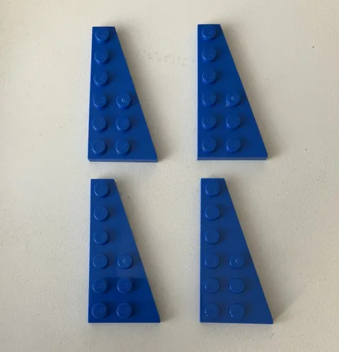 LEGO 4x NEW Pieces Plate 3x6 w/ Angle/Wedge Right BLUE #54383