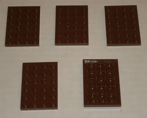 LEGO NEW 4x6 Reddish Brown Plate (5x) 4271874 Brick 3032