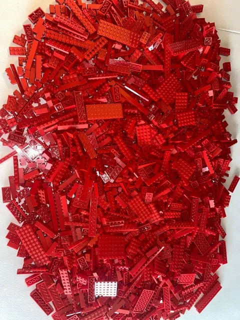 Lego Red 73 oz / 4.5 LB Pound Bulk Lot Plates Bricks & More New/Used